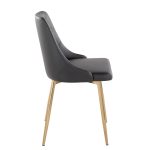 Marche Black Faux Leather Gold Contemporary Dining Chairs (Set of 2) 12 Marche Black Faux Leather Gold Contemporary Dining Chairs (Set of 2)