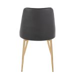 Marche Black Faux Leather Gold Contemporary Dining Chairs (Set of 2) 14 Marche Black Faux Leather Gold Contemporary Dining Chairs (Set of 2)