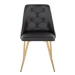 Marche Black Faux Leather Gold Contemporary Dining Chairs (Set of 2) 15 Marche Black Faux Leather Gold Contemporary Dining Chairs (Set of 2)