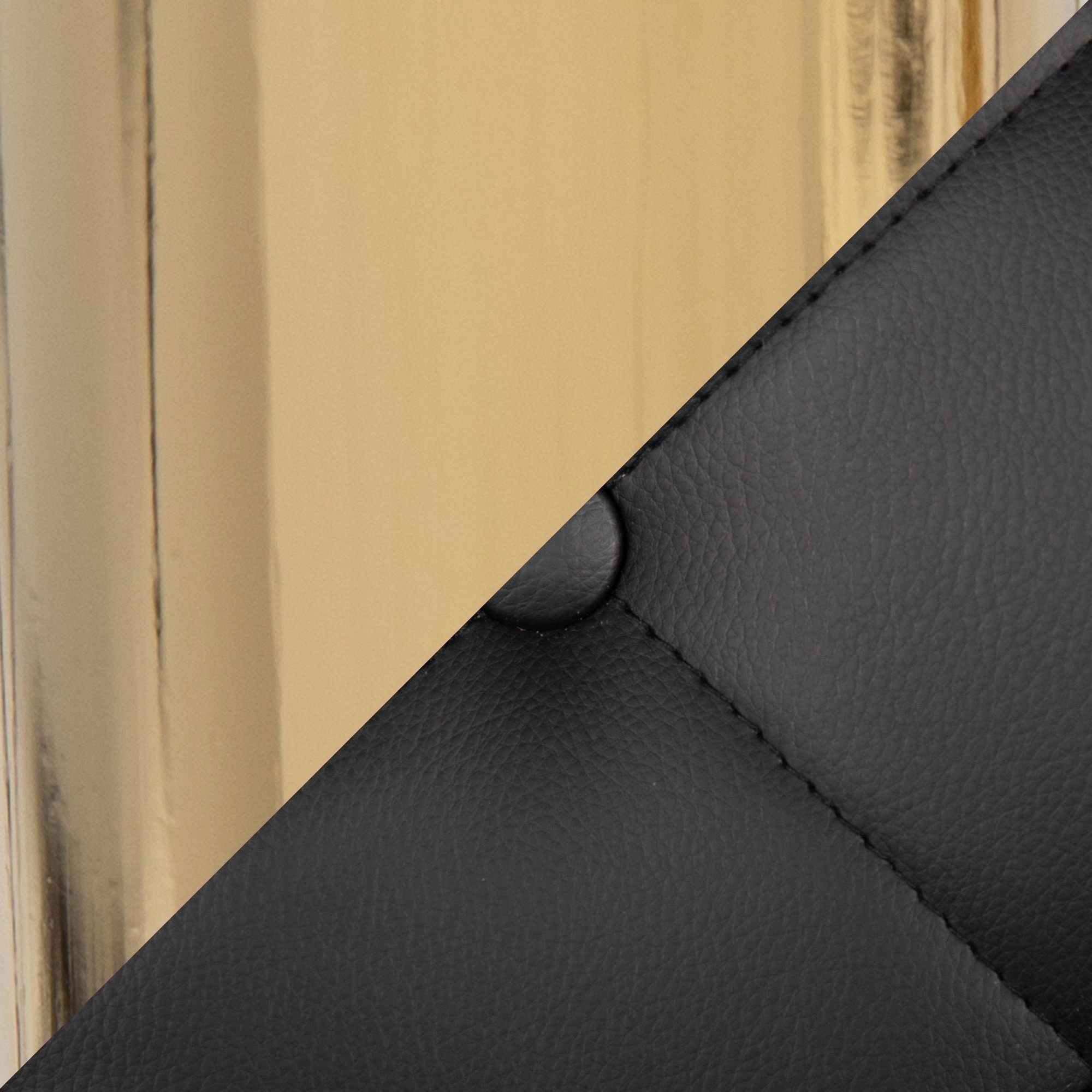 Marche Black Faux Leather Gold Contemporary Dining Chairs (Set of 2) 8 Marche Black Faux Leather Gold Contemporary Dining Chairs (Set of 2) - Image 8