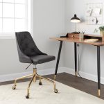 Marche Black Faux Leather Gold Metal Contemporary Office Chair