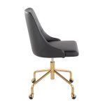 Marche Black Faux Leather Gold Metal Contemporary Office Chair