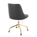 Marche Black Faux Leather Gold Metal Contemporary Office Chair
