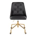 Marche Black Faux Leather Gold Metal Contemporary Office Chair