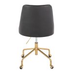 Marche Black Faux Leather Gold Metal Contemporary Office Chair