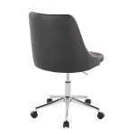 Marche Contemporary Armless Swivel Office Chair in Black Faux Leather 13 Marche Contemporary Armless Swivel Office Chair in Black Faux Leather