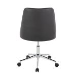 Marche Contemporary Armless Swivel Office Chair in Black Faux Leather 14 Marche Contemporary Armless Swivel Office Chair in Black Faux Leather
