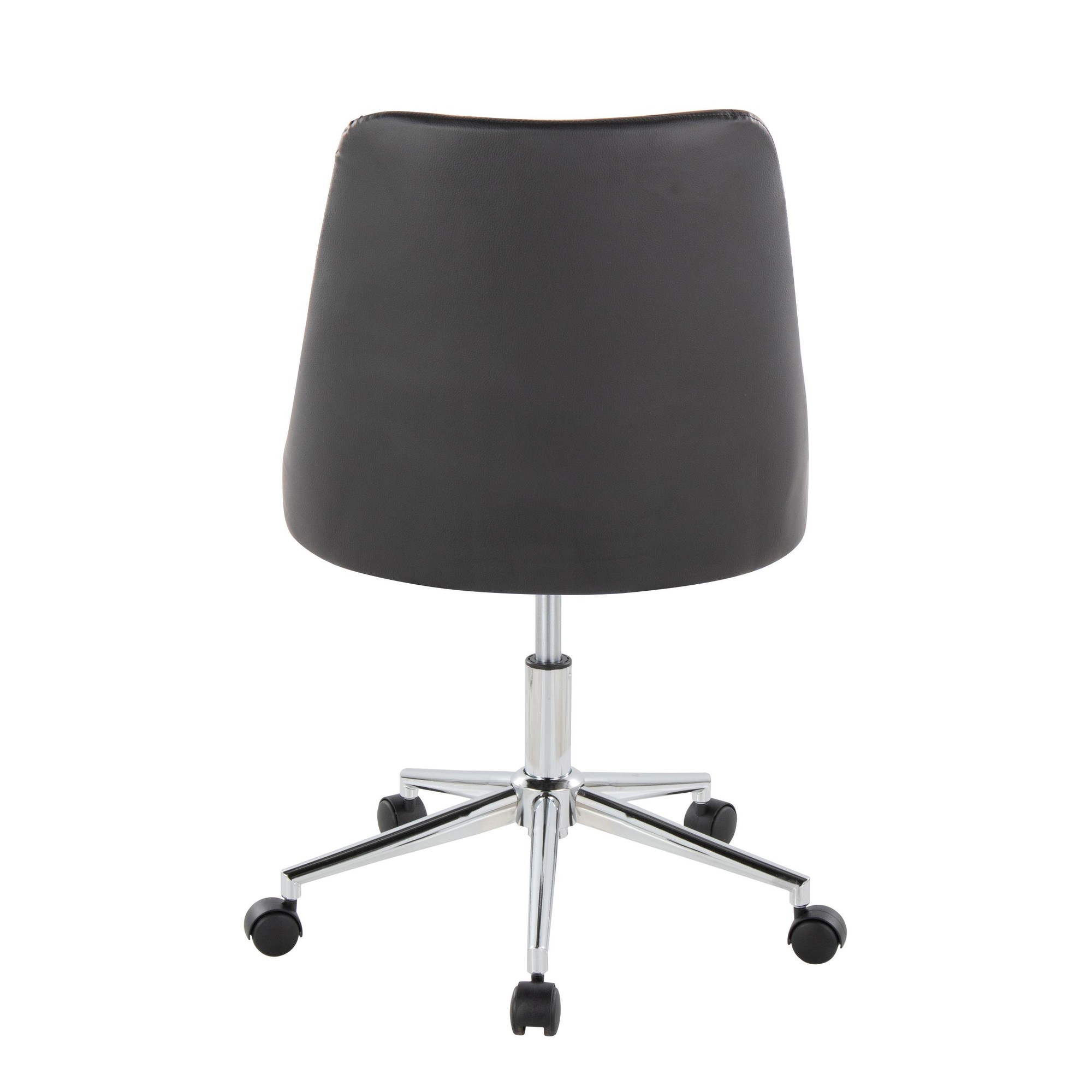 Marche Contemporary Armless Swivel Office Chair in Black Faux Leather 6 Marche Contemporary Armless Swivel Office Chair in Black Faux Leather - Image 6