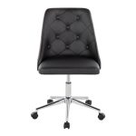 Marche Contemporary Armless Swivel Office Chair in Black Faux Leather 15 Marche Contemporary Armless Swivel Office Chair in Black Faux Leather