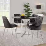 Marche Contemporary Black Faux Leather Chrome Accent Dining Chairs (Set of 2) 11 Marche Contemporary Black Faux Leather Chrome Accent Dining Chairs (Set of 2)