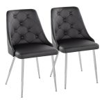 Marche Contemporary Black Faux Leather Chrome Accent Dining Chairs (Set of 2) 12 Marche Contemporary Black Faux Leather Chrome Accent Dining Chairs (Set of 2)
