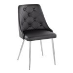 Marche Contemporary Black Faux Leather Chrome Accent Dining Chairs (Set of 2) 13 Marche Contemporary Black Faux Leather Chrome Accent Dining Chairs (Set of 2)
