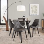Marche Contemporary Black Wood Grey Faux Leather Dining Chairs (Set of 2) 9 Marche Contemporary Black Wood Grey Faux Leather Dining Chairs (Set of 2)