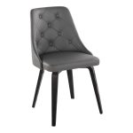 Marche Contemporary Black Wood Grey Faux Leather Dining Chairs (Set of 2) 11 Marche Contemporary Black Wood Grey Faux Leather Dining Chairs (Set of 2)