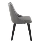 Marche Contemporary Black Wood Grey Faux Leather Dining Chairs (Set of 2) 12 Marche Contemporary Black Wood Grey Faux Leather Dining Chairs (Set of 2)