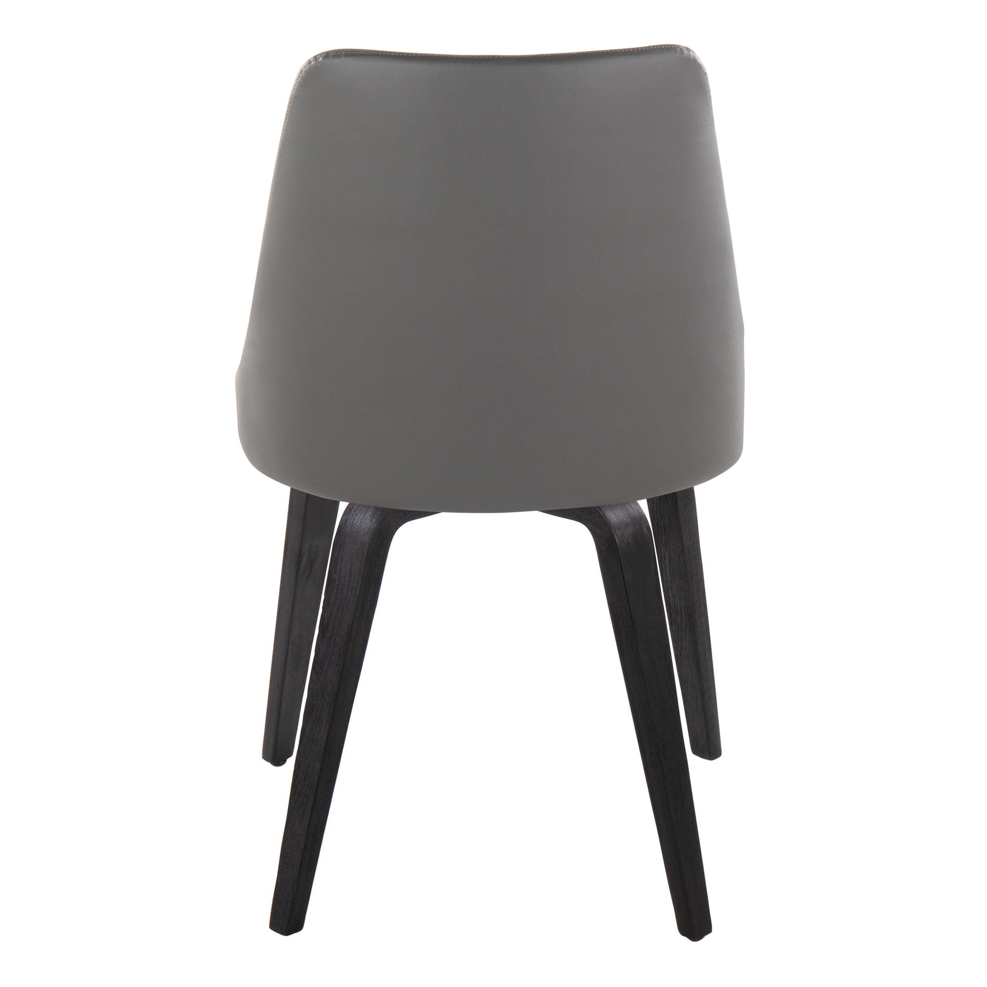 Marche Contemporary Black Wood Grey Faux Leather Dining Chairs (Set of 2) 6 Marche Contemporary Black Wood Grey Faux Leather Dining Chairs (Set of 2) - Image 6