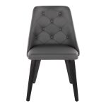 Marche Contemporary Black Wood Grey Faux Leather Dining Chairs (Set of 2) 15 Marche Contemporary Black Wood Grey Faux Leather Dining Chairs (Set of 2)