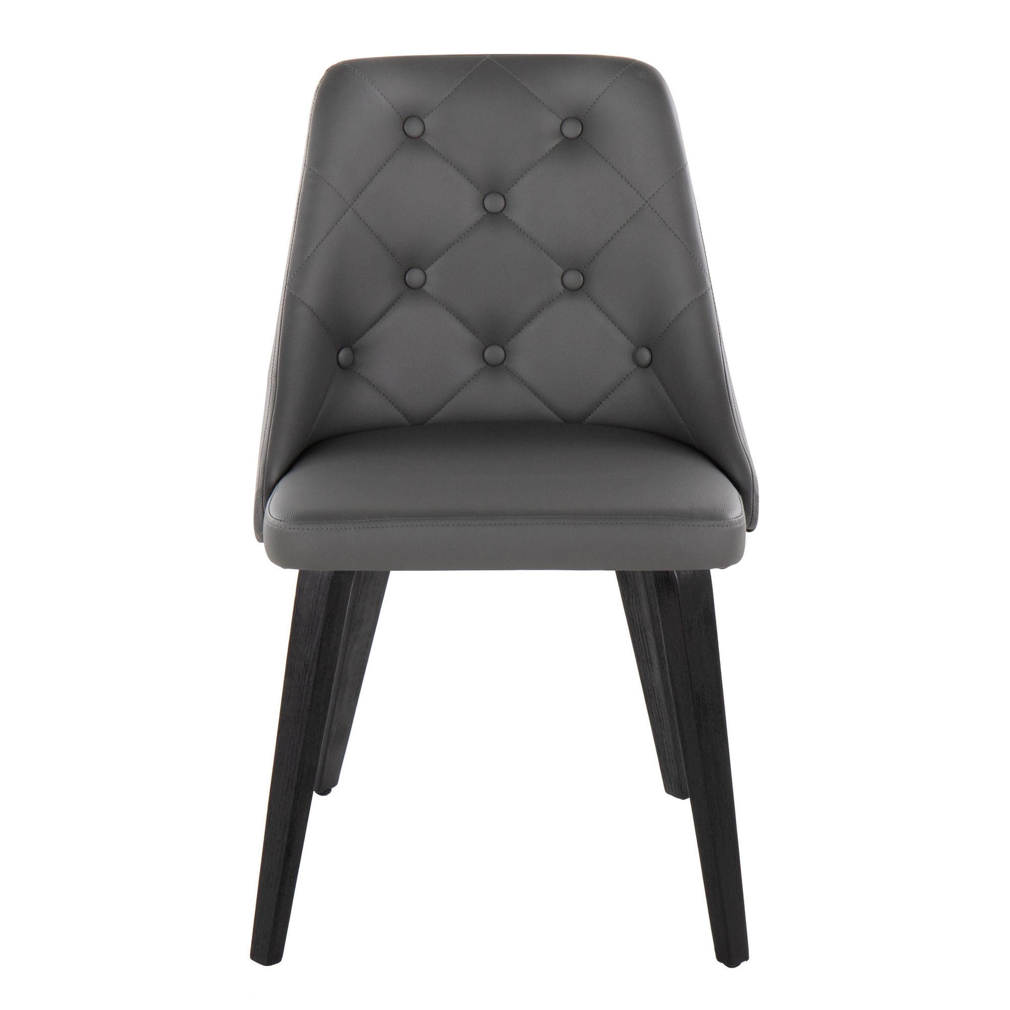 Marche Contemporary Black Wood Grey Faux Leather Dining Chairs (Set of 2) 7 Marche Contemporary Black Wood Grey Faux Leather Dining Chairs (Set of 2) - Image 7