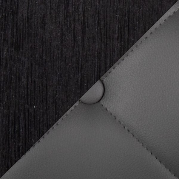 Marche Contemporary Black Wood Grey Faux Leather Dining Chairs Set of 2 7