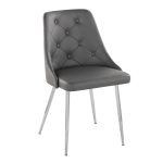 Marche Contemporary Chrome and Grey Faux Leather Dining Chairs (Set of 2) 13 Marche Contemporary Chrome and Grey Faux Leather Dining Chairs (Set of 2)