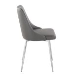 Marche Contemporary Chrome and Grey Faux Leather Dining Chairs (Set of 2) 14 Marche Contemporary Chrome and Grey Faux Leather Dining Chairs (Set of 2)