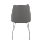 Marche Contemporary Chrome and Grey Faux Leather Dining Chairs (Set of 2) 16 Marche Contemporary Chrome and Grey Faux Leather Dining Chairs (Set of 2)