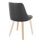 Marche Contemporary Natural Wood Black Faux Leather Dining Chairs (Set of 2)