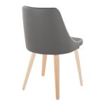 Marche Contemporary Natural Wood & Grey Faux Leather Chairs (Set of 2)
