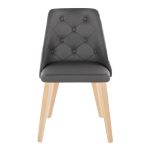 Marche Contemporary Natural Wood & Grey Faux Leather Chairs (Set of 2)