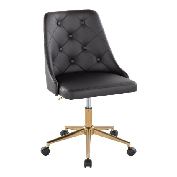 Marche Contemporary Swivel Office Chair in Black and Gold 2