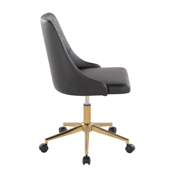 Marche Contemporary Swivel Office Chair in Black and Gold 3