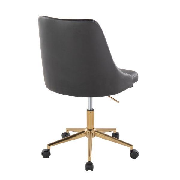 Marche Contemporary Swivel Office Chair in Black and Gold 4
