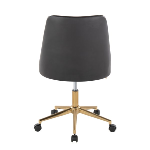 Marche Contemporary Swivel Office Chair in Black and Gold 5