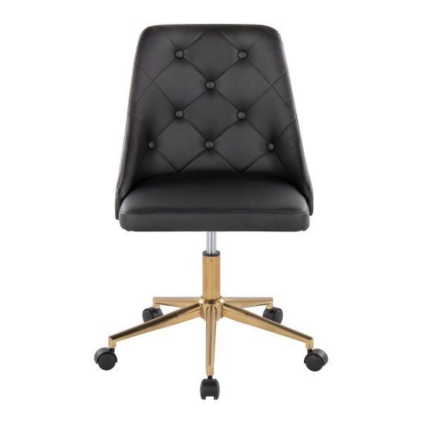 Marche Contemporary Swivel Office Chair in Black and Gold 6