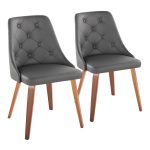 Marche Contemporary Walnut Grey Faux Leather Dining Chairs (Set of 2) 10 Marche Contemporary Walnut Grey Faux Leather Dining Chairs (Set of 2)