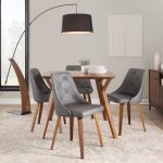 Marche Contemporary Walnut Grey Faux Leather Dining Chairs (Set of 2) 9 Marche Contemporary Walnut Grey Faux Leather Dining Chairs (Set of 2)