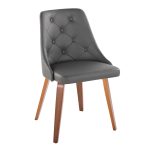 Marche Contemporary Walnut Grey Faux Leather Dining Chairs (Set of 2) 11 Marche Contemporary Walnut Grey Faux Leather Dining Chairs (Set of 2)