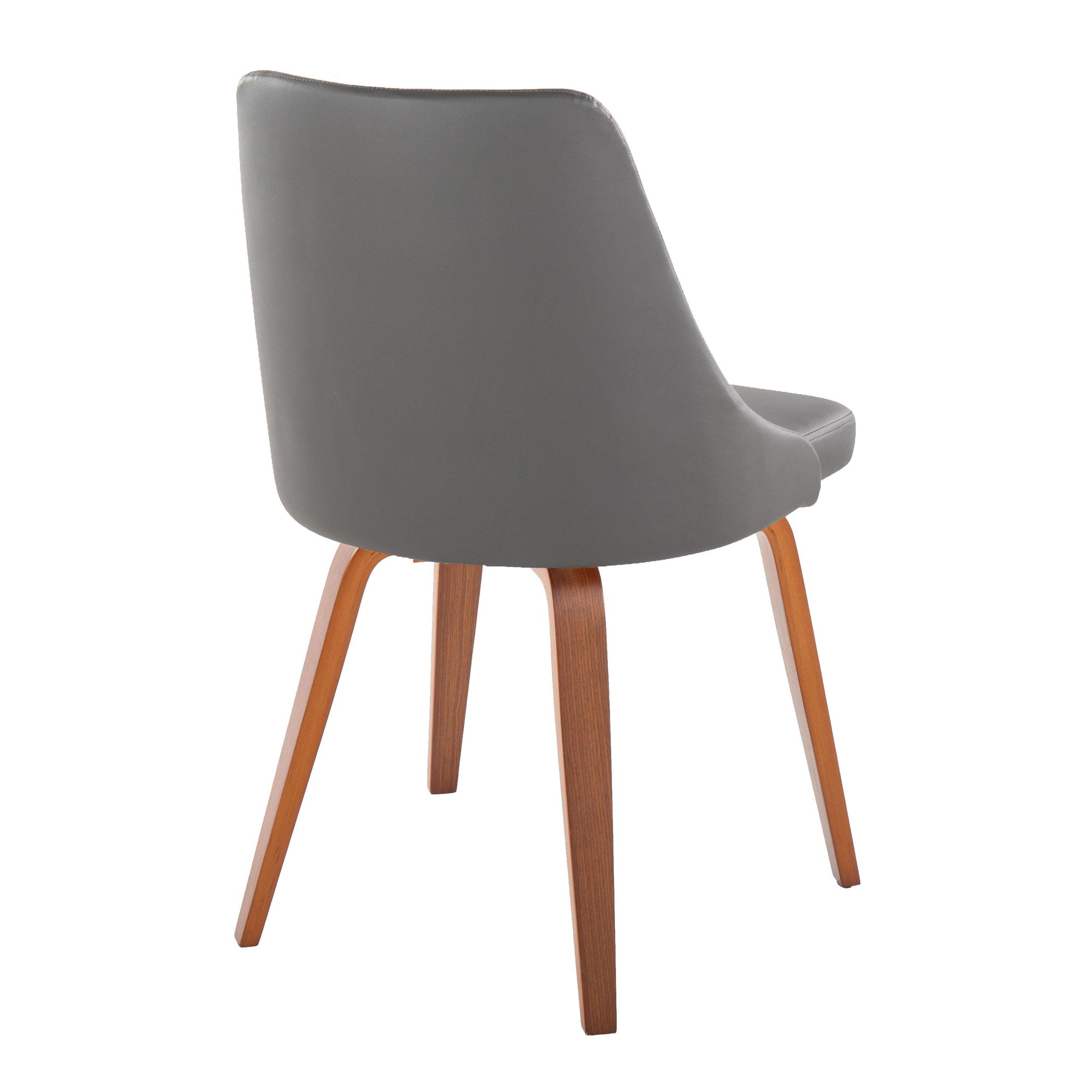 Marche Contemporary Walnut Grey Faux Leather Dining Chairs (Set of 2) 5 Marche Contemporary Walnut Grey Faux Leather Dining Chairs (Set of 2) - Image 5