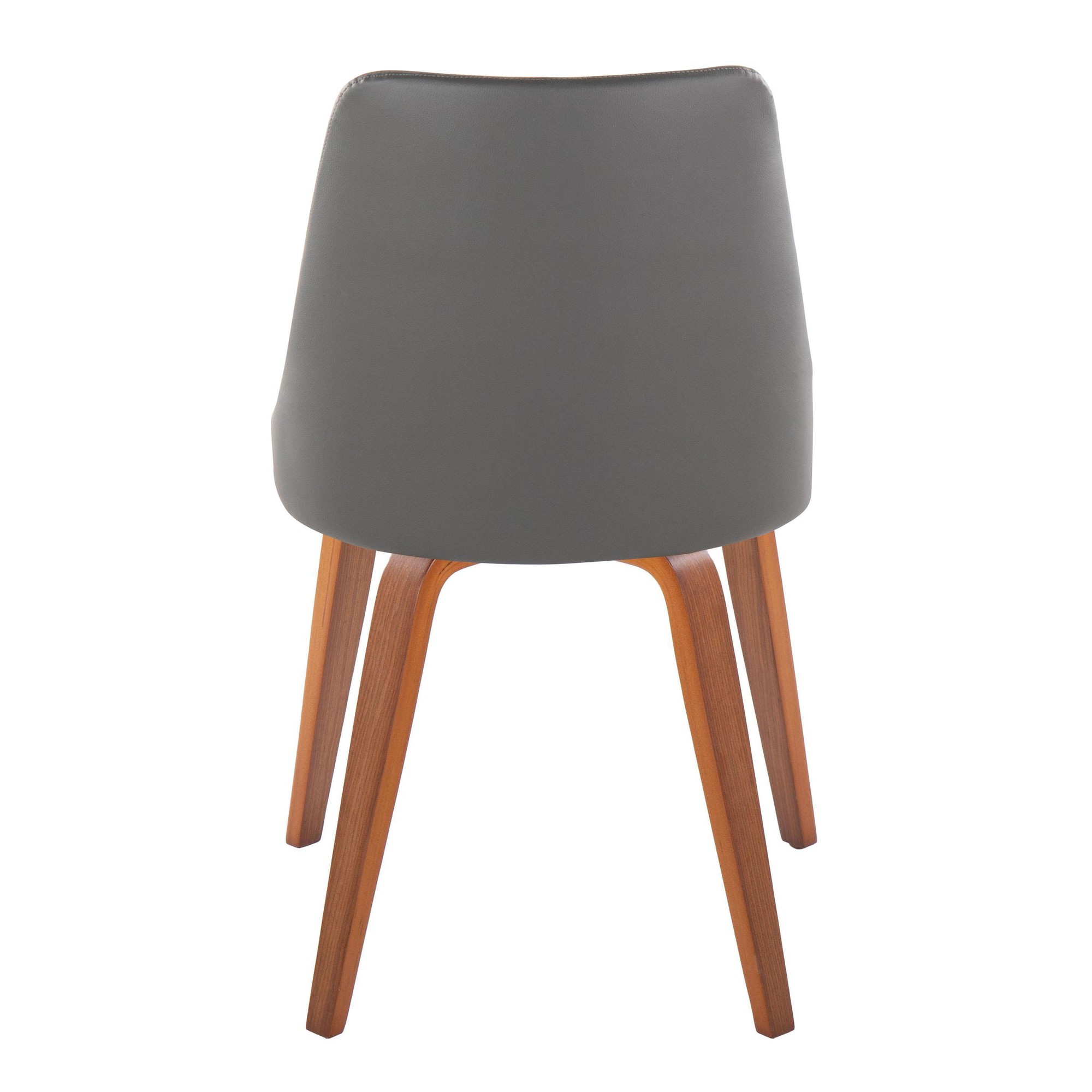 Marche Contemporary Walnut Grey Faux Leather Dining Chairs (Set of 2) 6 Marche Contemporary Walnut Grey Faux Leather Dining Chairs (Set of 2) - Image 6