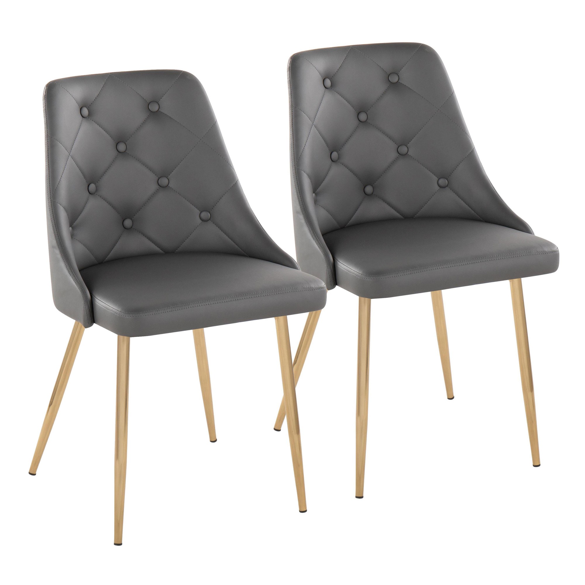 Marche Gold/Grey Contemporary Accent Dining Chairs (Set of 2) 2 Marche Gold/Grey Contemporary Accent Dining Chairs (Set of 2) - Image 2