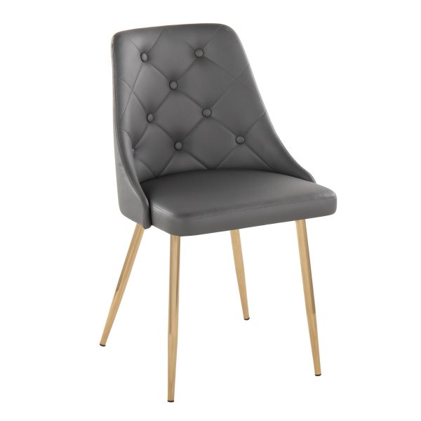 Marche GoldGrey Contemporary Accent Dining Chairs Set of 2 2