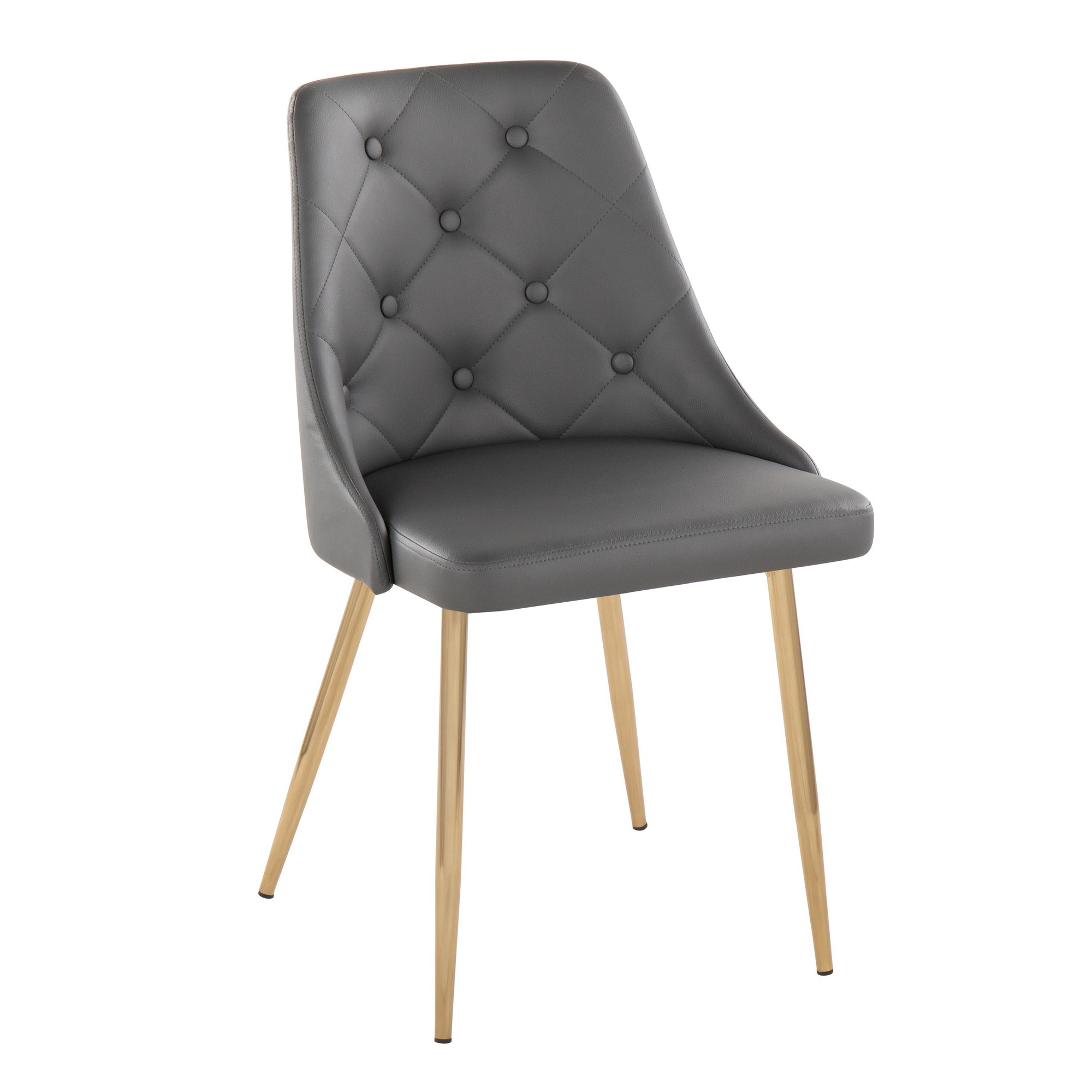 Marche Gold/Grey Contemporary Accent Dining Chairs (Set of 2) 3 Marche Gold/Grey Contemporary Accent Dining Chairs (Set of 2) - Image 3