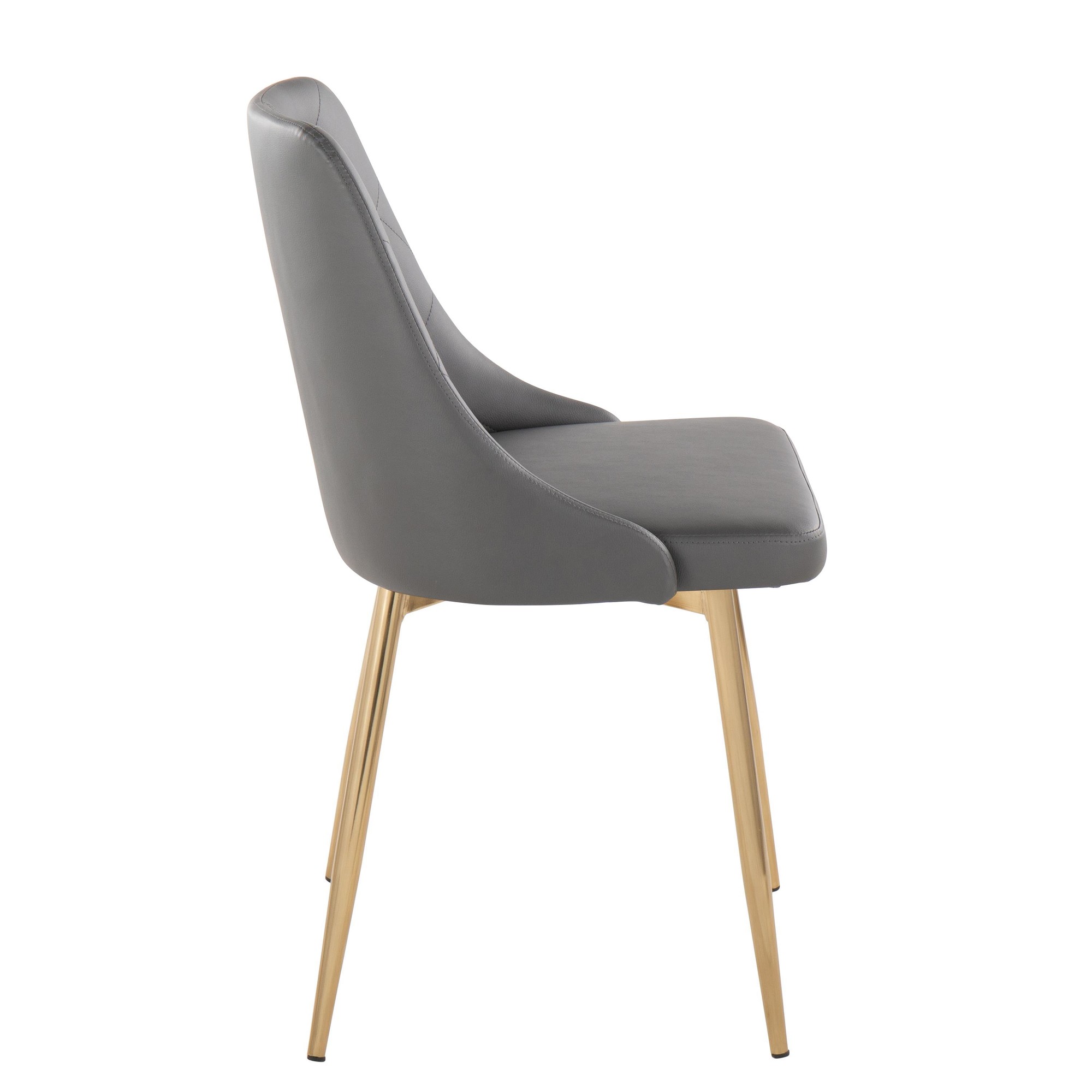 Marche Gold/Grey Contemporary Accent Dining Chairs (Set of 2) 4 Marche Gold/Grey Contemporary Accent Dining Chairs (Set of 2) - Image 4