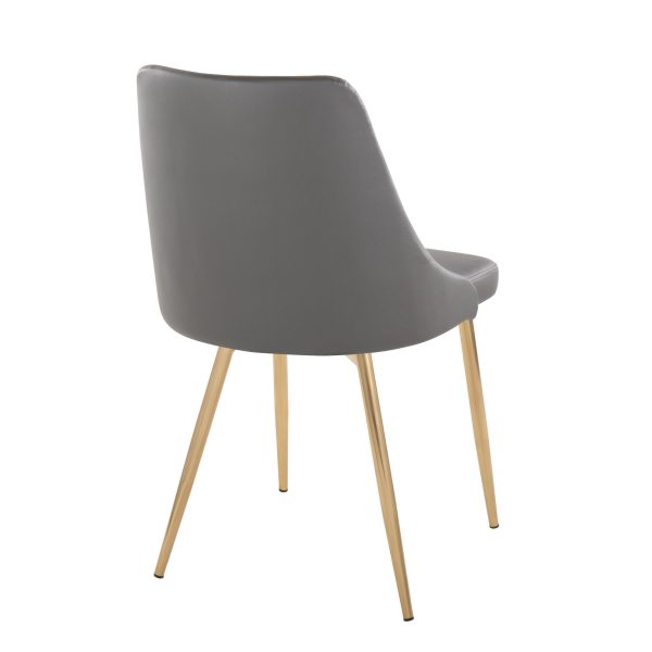 Marche GoldGrey Contemporary Accent Dining Chairs Set of 2 4