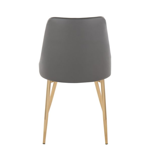 Marche GoldGrey Contemporary Accent Dining Chairs Set of 2 5