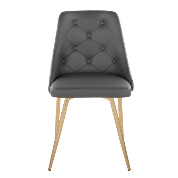 Marche GoldGrey Contemporary Accent Dining Chairs Set of 2 6