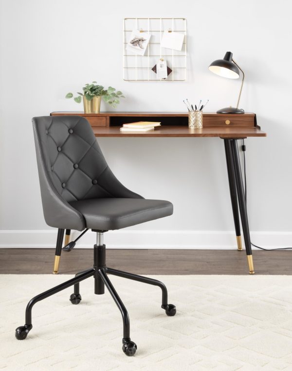 Marche Grey Faux Leather Contemporary Adjustable Office Chair 1