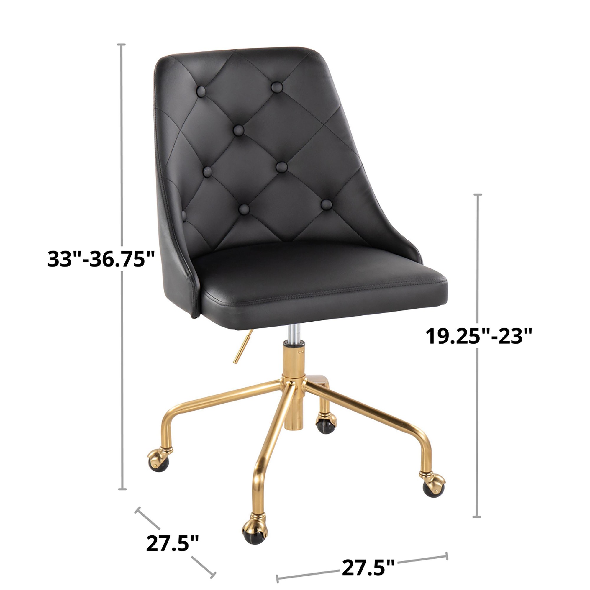 Marche Grey Faux Leather Contemporary Adjustable Office Chair 12 Marche Grey Faux Leather Contemporary Adjustable Office Chair - Image 12