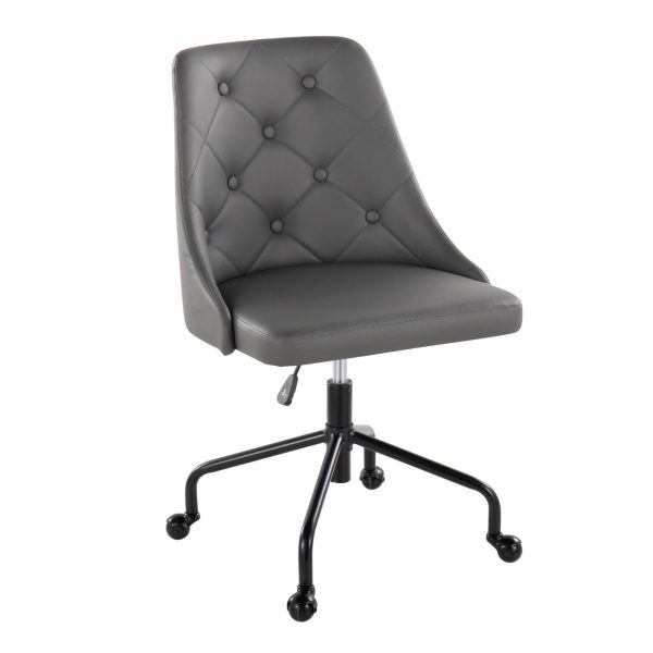 Marche Grey Faux Leather Contemporary Adjustable Office Chair 2