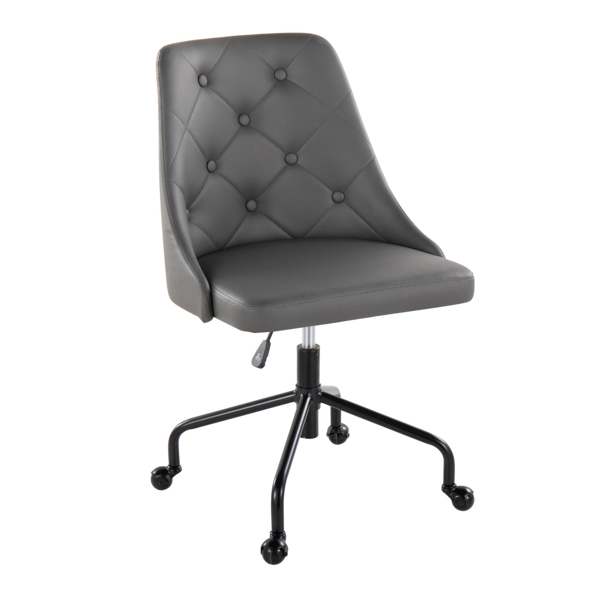 Marche Grey Faux Leather Contemporary Adjustable Office Chair 3 Marche Grey Faux Leather Contemporary Adjustable Office Chair - Image 3